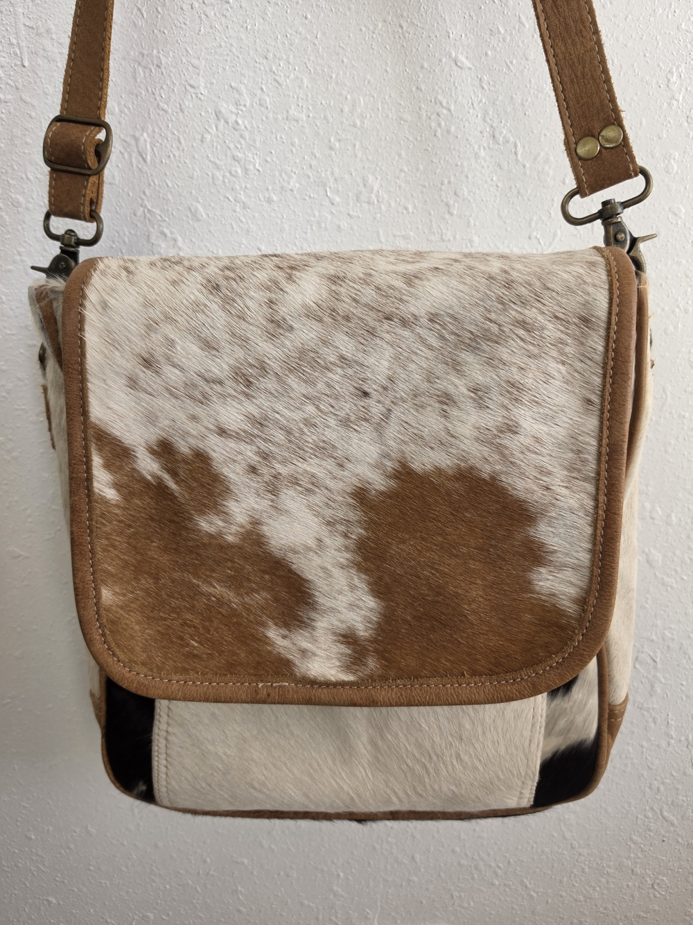 Myra Bag Cowhide Hair On Leather Crossbody Messenger Bag Western